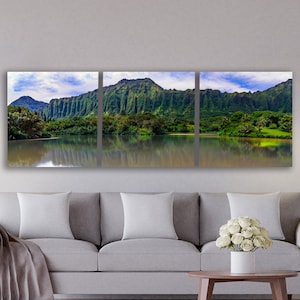 Koolau Mountains Panorama Print: Oahu Hawaiian Landscape Wall Art, Hawaii Photography