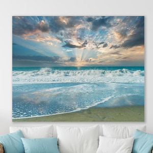 California Coastal Wall Art, Northern Coast Sunset Beach Print, Ocean Photography