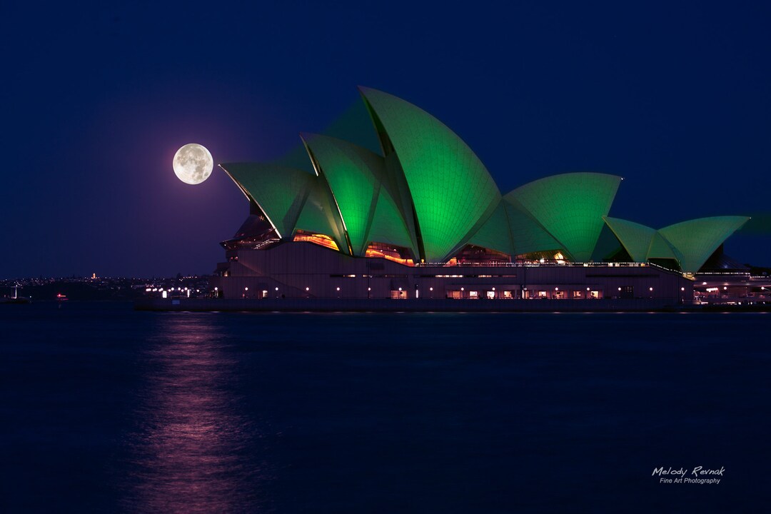 Sydney Opera House Print, Full Moon Sydney Photo, Opera House Night Sydney Opera House Print, Full Moon Sydney Photo, Opera House Night