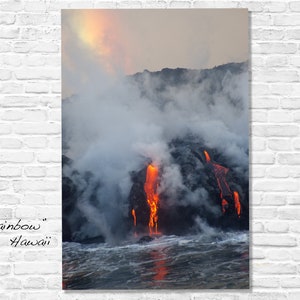 Scenic Lava Ocean Entry Fine Art Print, Hawaiian Metal/Canvas Volcano Wall Art, Hawaii Photography