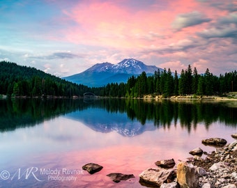Mount Shasta Print, Large California Photo, Mountain Reflection Picture, Shasta Metal/Canvas Wall Art