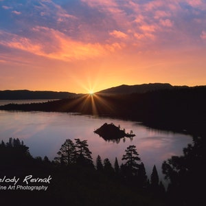 Scenic Lake Tahoe  Print, Sunrise Lake Tahoe Wall Art, Sierra Nevada Photography, Emerald Bay Sunrise Photo