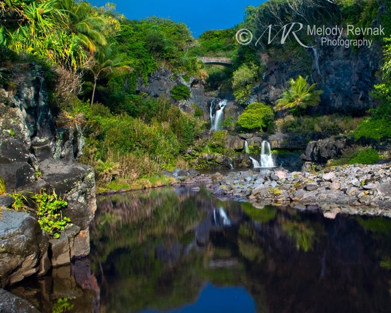 Maui Waterfall Print Hawaii Metal/canvas Wall Art Hana Maui - Etsy