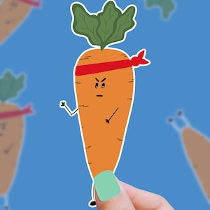 Sticker vinyle Carrot-e Kid - Hacher comme un légume