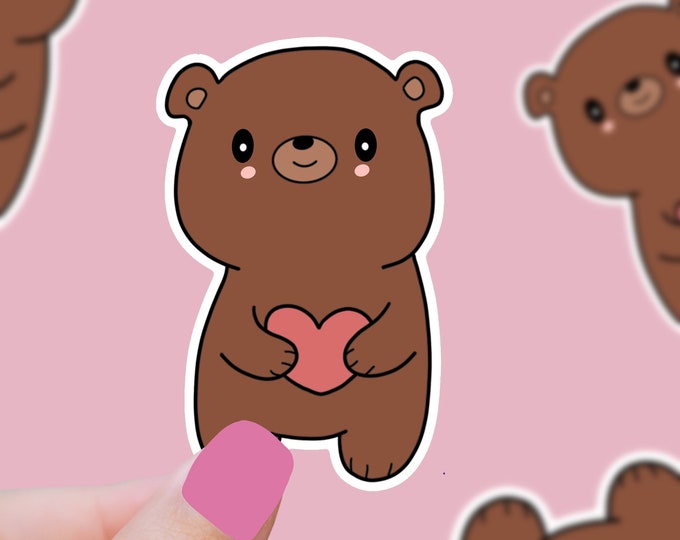 LOVE BEAR cute vinyl valentine sticker