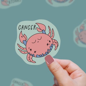 Cáncer – Pegatina de vinilo "Llorón pero hazlo" con magia lunar