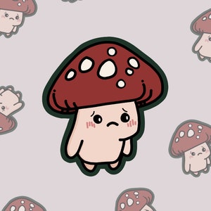 Sad Shroom – Adesivo de vinil macio e esporoso