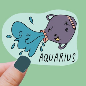 AQUARIUS niedlicher Witchy Pastell Astrologie Sternzeichen Aufkleber Aufkleber