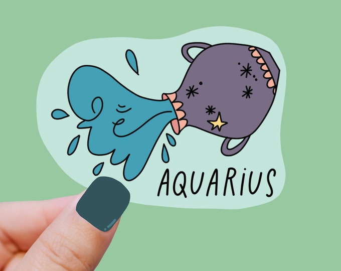 AQUARIUS cute witchy pastel astrology zodiac decal sticker