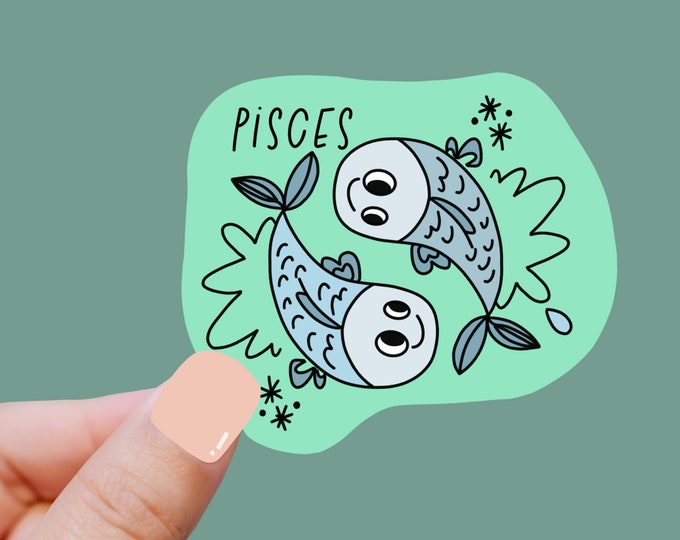 PISCES cute witchy pastel astrology zodiac decal sticker