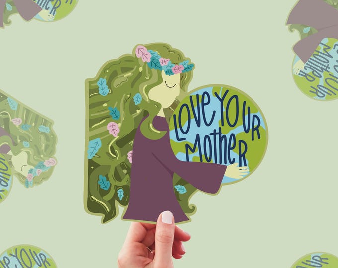 LOVE YOUR MOTHER vinyl environmental hippie sticker