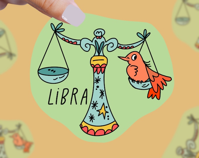 LIBRA cute witchy pastel astrology zodiac decal sticker