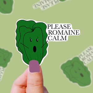 Romaine Calm – Sticker vinyle Laitue, pas de panique