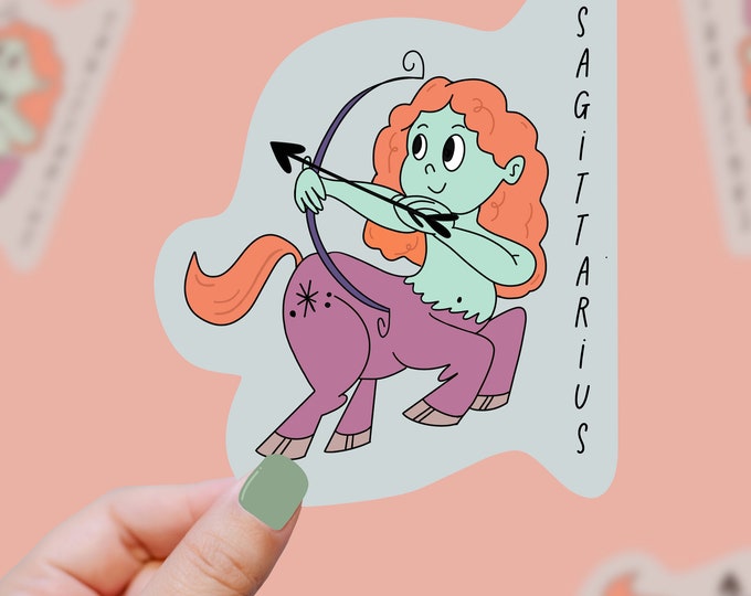 SAGITTARIUS cute witchy pastel astrology zodiac decal sticker