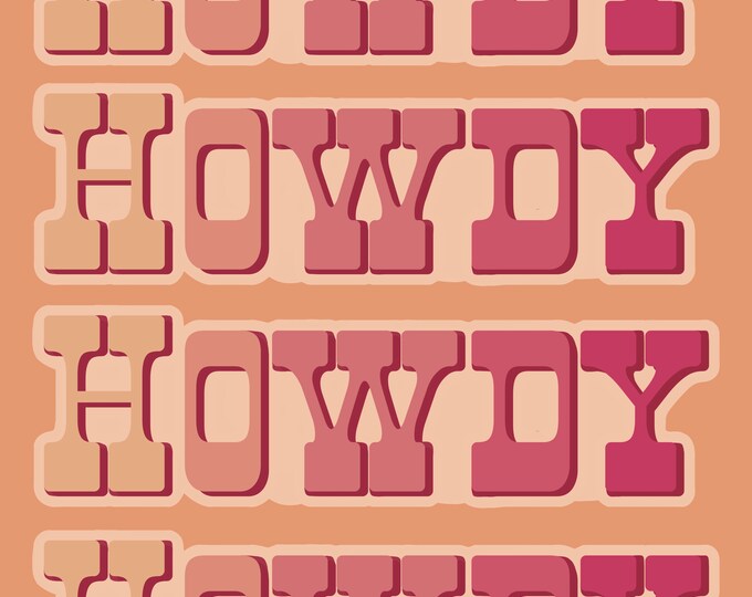 HOWDY western cute vinyl sticker