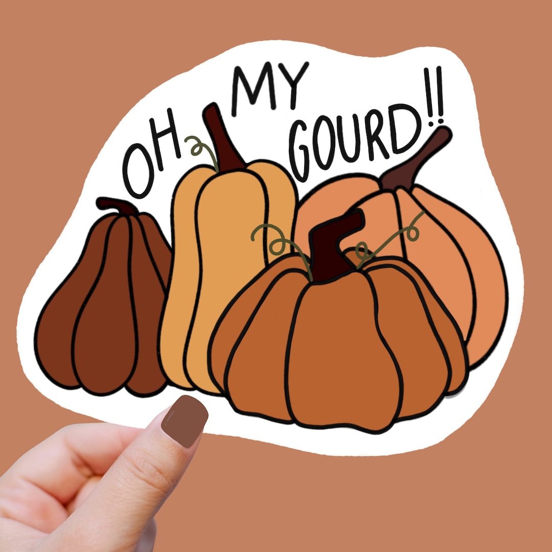 OH MY GOURD Cute Fall Vinyl Sticker - Etsy
