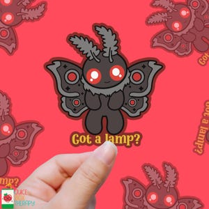 Mothman Vinyl Sticker: Winged Cryptid Art