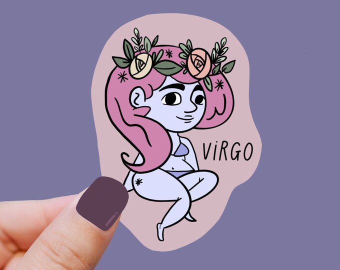 VIRGO cute witchy pastel astrology zodiac decal sticker
