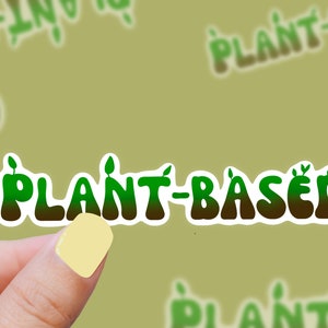 Autocollant environnemental végétarien en vinyle à base de plantes