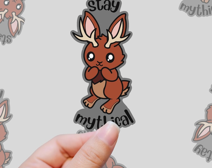JACKALOPE cute kawaii cryptid vinyl sticker