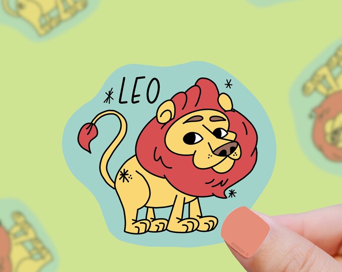 LEO cute witchy pastel astrology zodiac decal sticker
