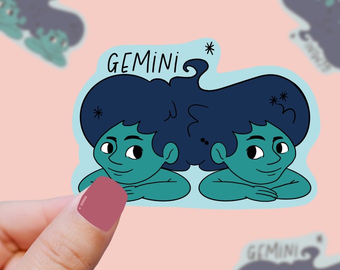 GEMINI cute witchy pastel astrology zodiac decal sticker