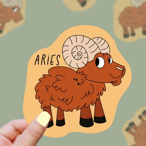 Widder niedlicher pastell Astrologie Sternzeichen Aufkleber Sticker