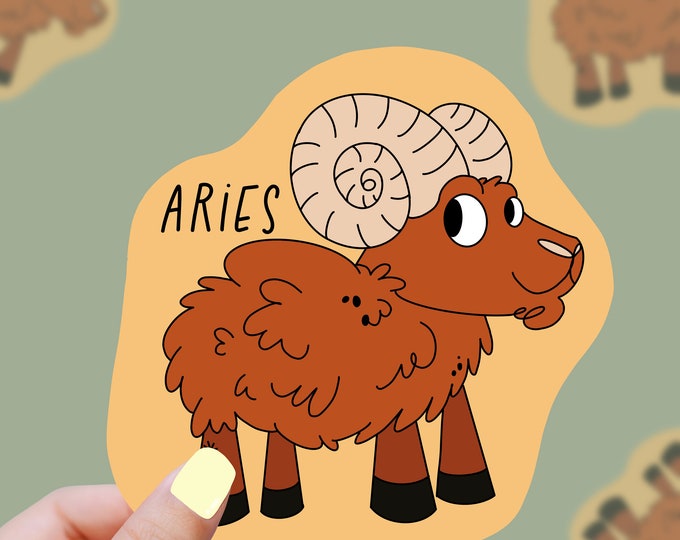 ARIES cute witchy pastel astrology zodiac decal sticker