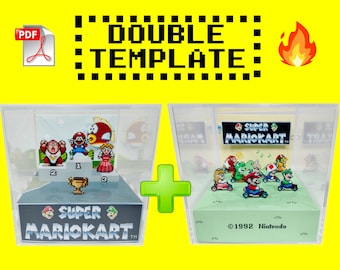 Super Mario Kart - DIY Cube Diorama 2 x Template Pack