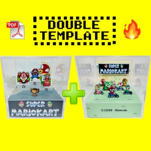 Super Mario Kart - Diorama kostki DIY 2 x Pakiet szablonów