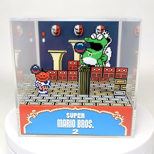 Super Mario Bros 2 - Wart Boss Battle - DIY Cube Diorama Template SMB2 NES
