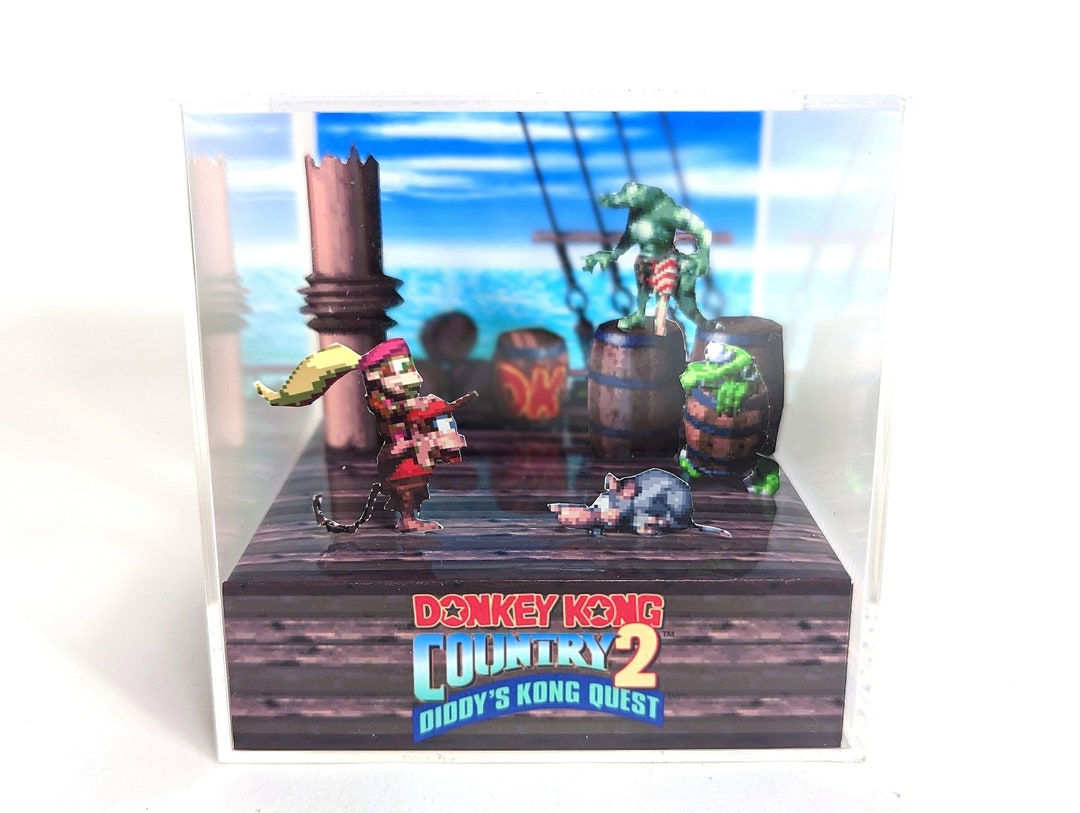 Donkey Kong Country 2 - DIY PDF Cube Diorama Template DKC2 SNES - Etsy