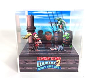 Donkey Kong Country 2 - DIY PDF Cube Diorama Template DKC2 SNES