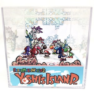 Yoshi's Island - Modello Diorama Papercraft fai-da-te - Gioco retrò SNES