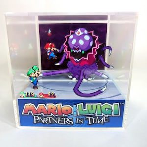 マリオ＆ルイージ - パートナーズ・イン・タイム - DIY キューブ ジオラマ テンプレート - DS エルダー プリンセス シュローブ ボス戦