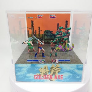 Golden Axe - Modello di diorama cubo di carta fai da te - Genesis / Megadrive