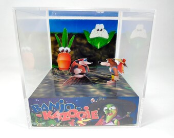 Banjo and Kazooie - DIY Cube Diorama Template - N64