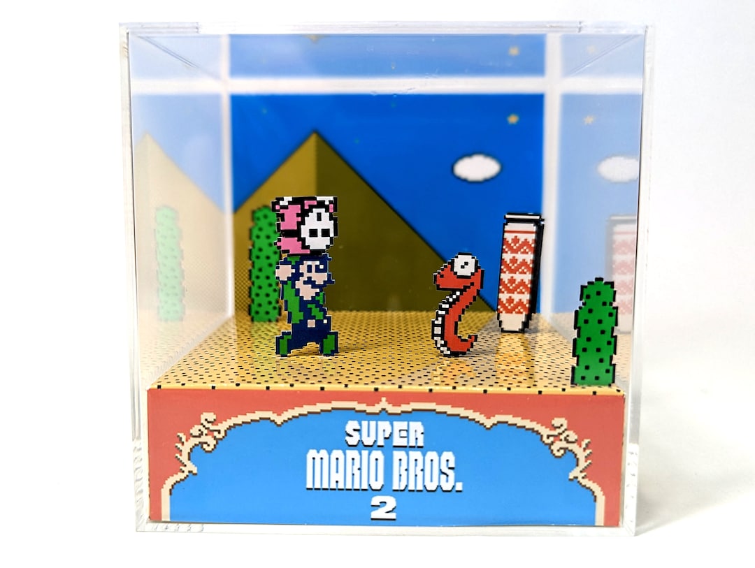 Diorama Mario 3d Amazon Super Mario Bros Level 2-1 DIY Cube
