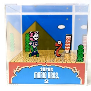 Super Mario Bros 2 - Level 2-1 - DIY Cube Diorama Template SMB2 NES