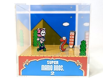 Super Mario Bros 2 - Level 2-1 - DIY Cube Diorama Template SMB2 NES