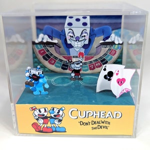 Cuphead - Modello per creazione di carta Diorama con cubo PDF fai da te