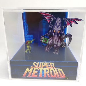 Super Metroid - Samus vs Ridley -  DIY PDF Cube Diorama Template -  SNES