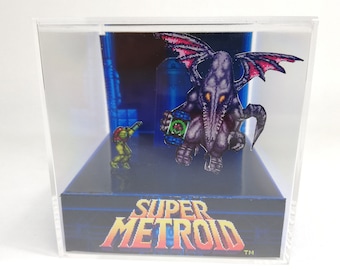 Super Metroid - Samus vs Ridley -  DIY PDF Cube Diorama Template -  SNES