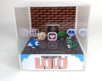 Adventures of Lolo  - DIY Cube Diorama Template - NES