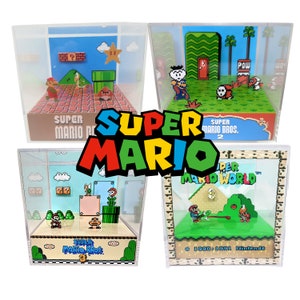 4 x Super Mario Template Pack - Modelli di diorama fai da te in carta