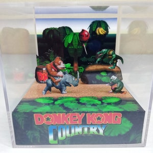 Donkey Kong Country - DIY Cube Diorama Template DKC SNES