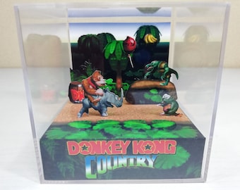 Donkey Kong Country - DIY Cube Diorama Template DKC SNES