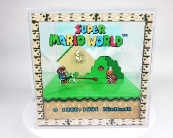 Super Mario World SNES DIY Cube Diorama Template