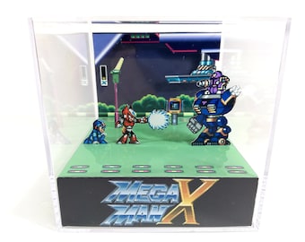 Megaman X -  DIY PDF Cube Diorama Template -  SNES Rockman