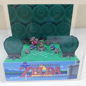 Zelda: Un collegamento al passato - Modello per creazione di carta con cubo diorama fai da te - SNES